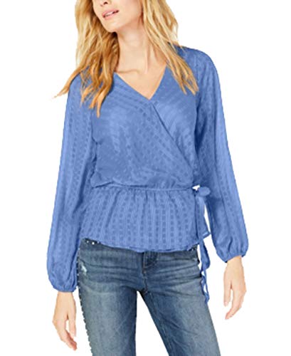 I.N.C. Petite Clip-Dot Wrap Top