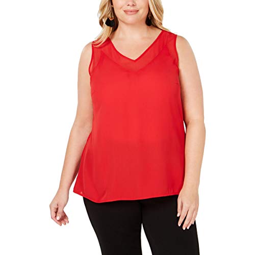 INC Plus Size Sheer-Trim Tank