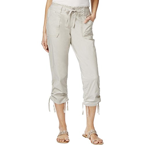 INC International Concepts Ruffled Waist Cropped Cargo Pants