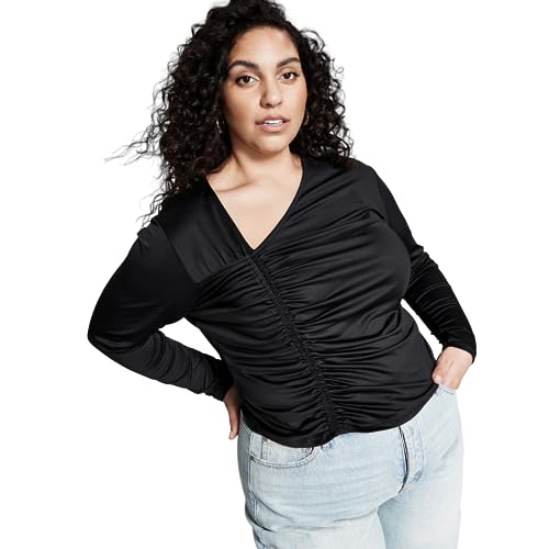 Now This Trendy Plus Size Asymmetrical Ruched Top