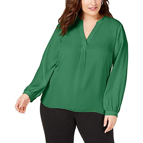 I.N.C. Plus Size V-Neck Woven Knit Top