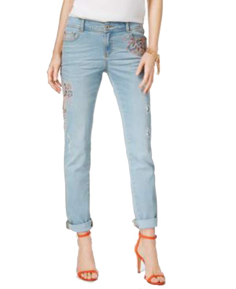 INC International Concepts Embroidered Straight Leg Jeans