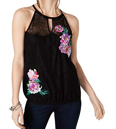 INC Lace Embroidered Halter Top