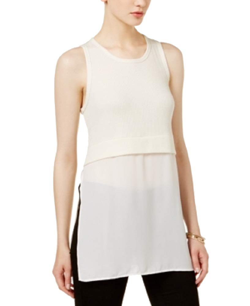 BAR III Mixed Media Ribbed Top