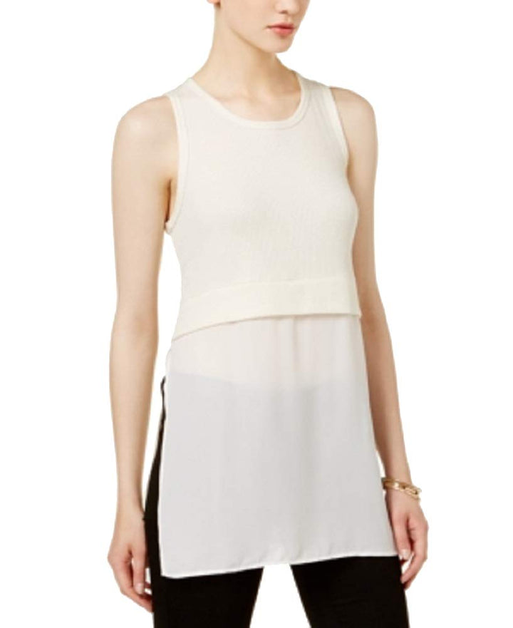 BAR III Mixed Media Ribbed Top