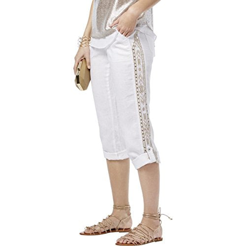 INC International Concepts Linen Embroidered Curvy Fit Pants