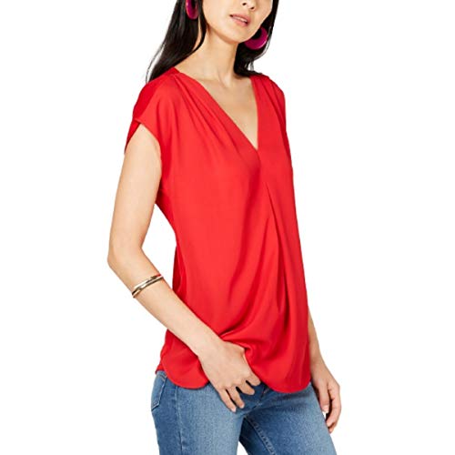 Inverted-Pleat V-Neck Top