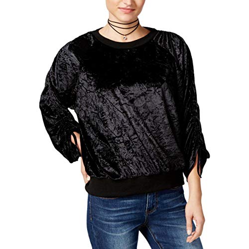 Juniors' Crushed Velvet Sweatshirt