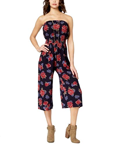 Ultra Flirt Juniors Printed Tube Top Capri Jumpsuit