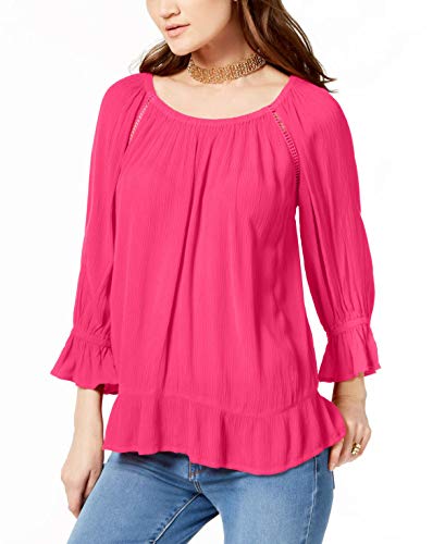 Crepe Peasant Top