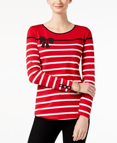 Charter Club Cotton Beaded Bow Top