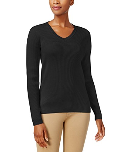 Karen Scott Cotton V Neck Sweater