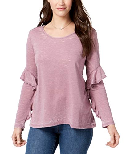 Ruffle-Sleeve Burnout Top