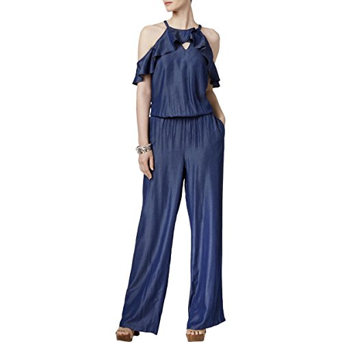 INC International Concepts Ruffled Cold Shoulder Jumpsuit