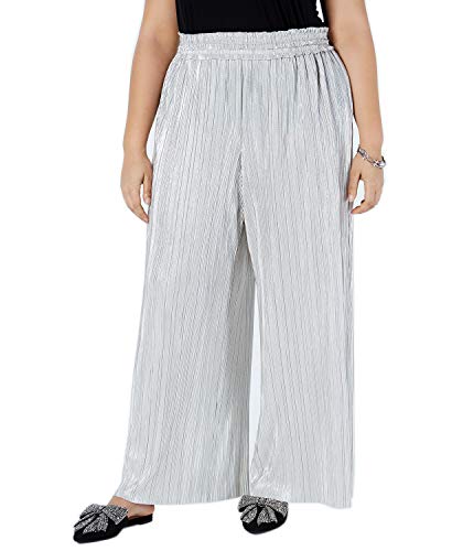 I.N.C. Plus Size Crinkle Shine Wide-Leg Pants