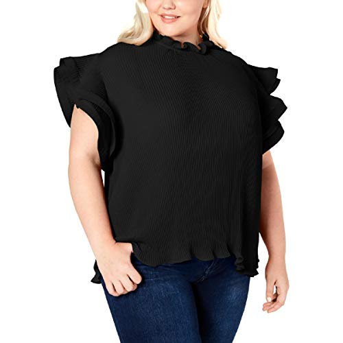 NY Collection Plus Size Pleated Bell Sleeve Top