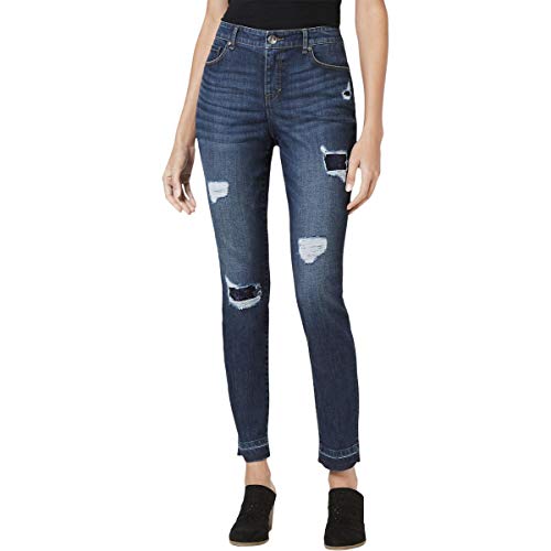 Style & Co Rip Repair Sequin Curvy Skinny Jeans