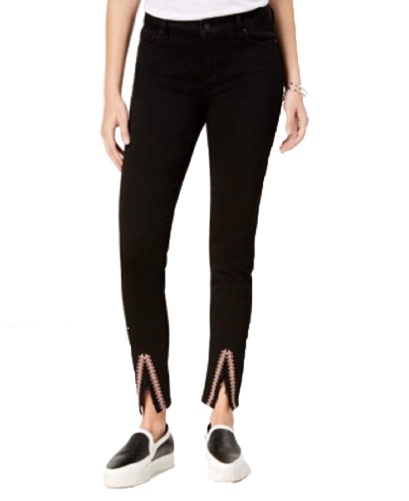 Celebrity Pink Juniors Embroidered Slit Hem Skinny Jeans