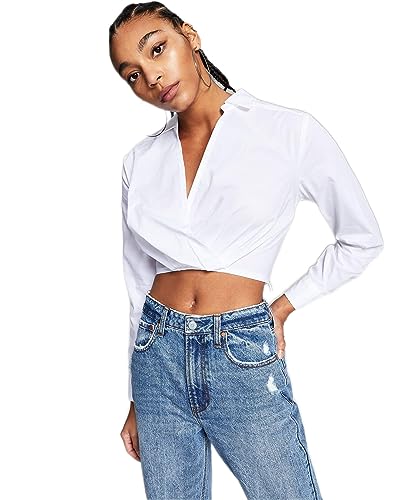 Now This Faux Wrap Poplin Shirt