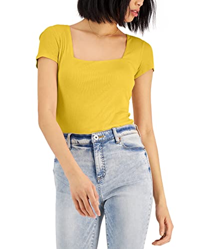 INC International Concepts Womens Ribbed Square Neck T-Shirt