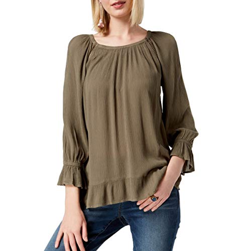 Crepe Peasant Top