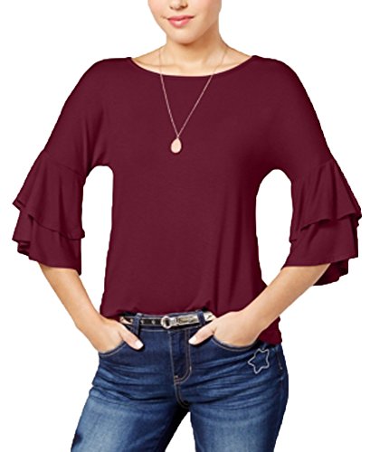 Ultra Flirt Juniors Tiered Ruffle Sleeved T-Shirt