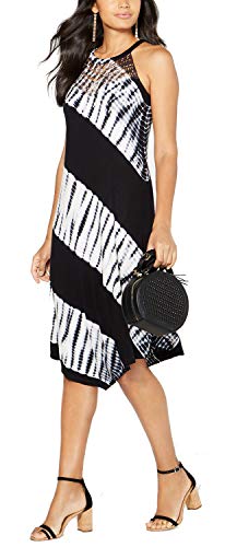 Petite Tie Dyed Crochet Trim Midi Dress