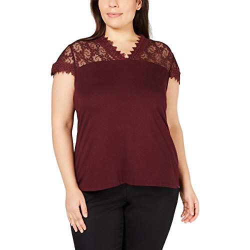 Plus Size Lace Trim Top