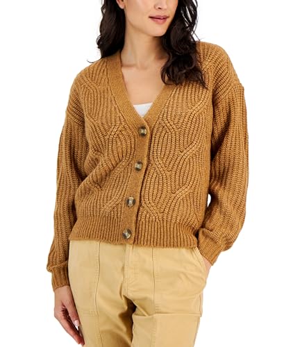 Style & Co Womens Cable Button Up Cardigan