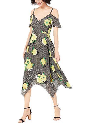 Mixed Print Cold Shoulder Dress