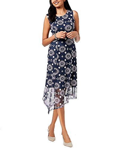 Alfani Petite Embroidered Asymmetrical Midi Dress