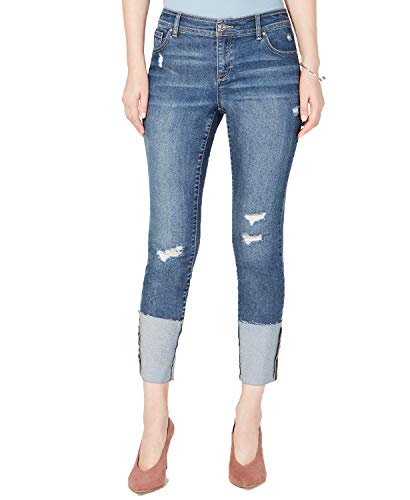 Ripped Cuffed Skinny Jeans