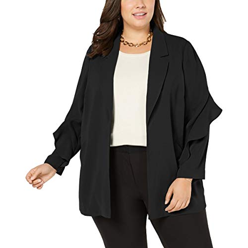 Plus Size Flounce-Sleeve Jacket