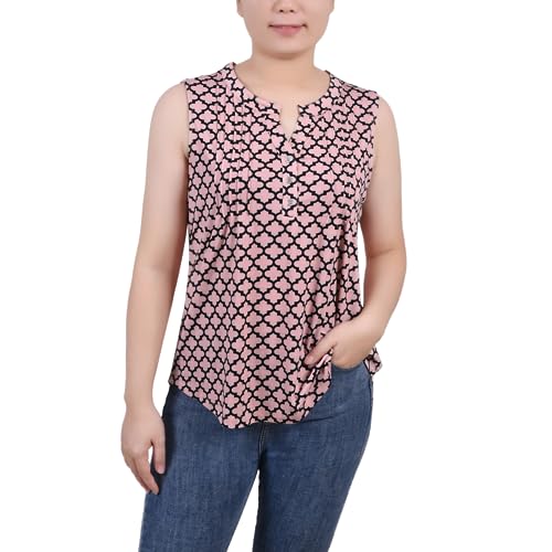 Petite Sleeveless Knit Y-neck Top
