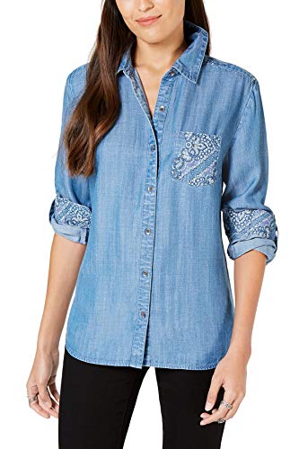 Style & Co Petite Denim Utility Shirt