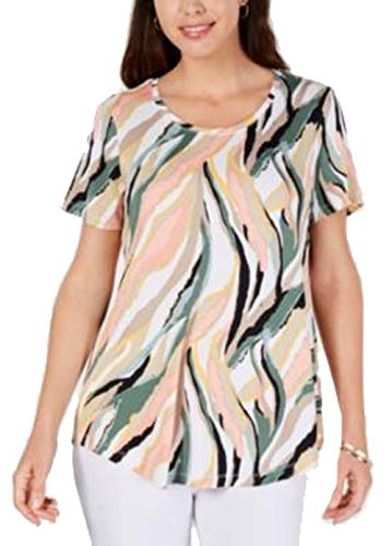 Printed Scoop-Neck Top