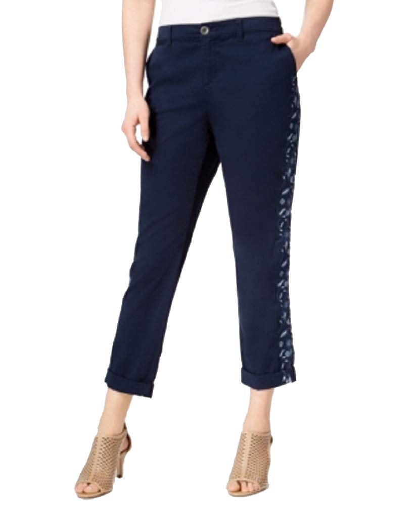 Embroidered Boyfriend Pants