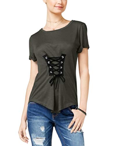 Almost Famous Juniors Corset Front High Low T-Shirt