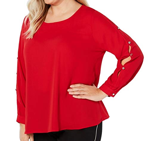 NY Collection Plus Size Embellished Cutout Sleeve Top