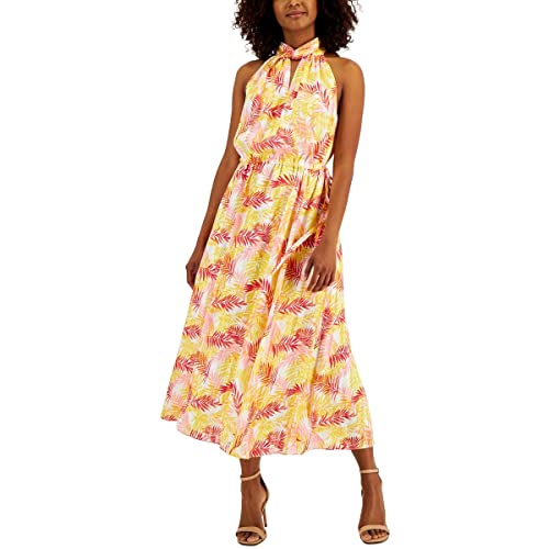 Anne Klein Womens Twist Neck Midi Dress