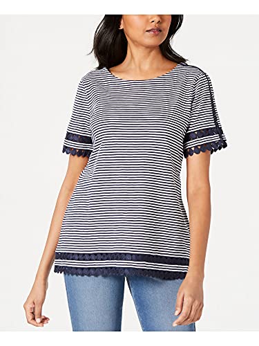 Petite Cotton Circle-Trim Top