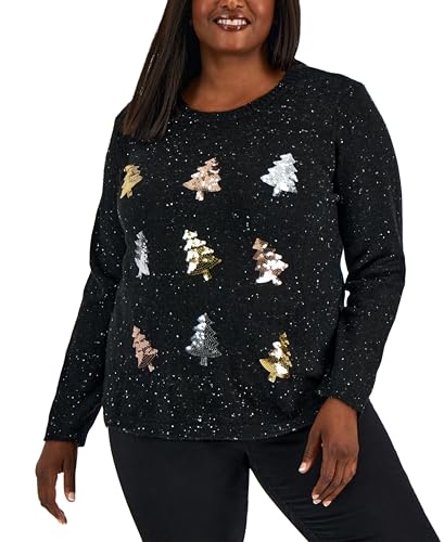 Karen Scott Plus Size Sequin Tree Sweater