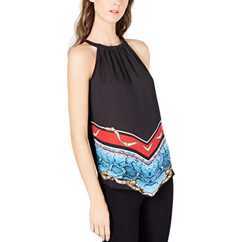 INC Printed Handkerchief-Hem Halter Top
