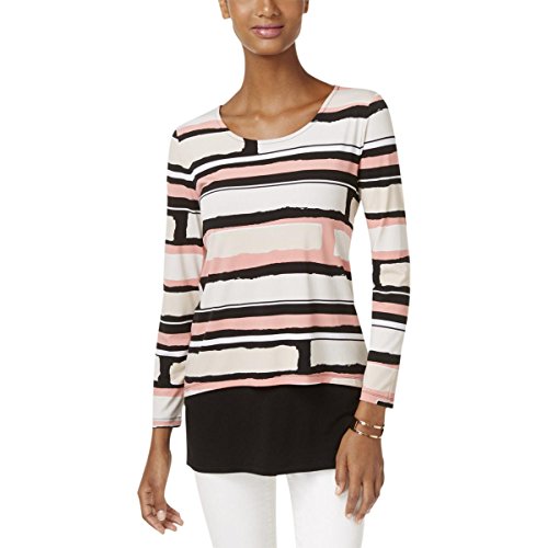 Alfani Petite Layered-Look Printed Top