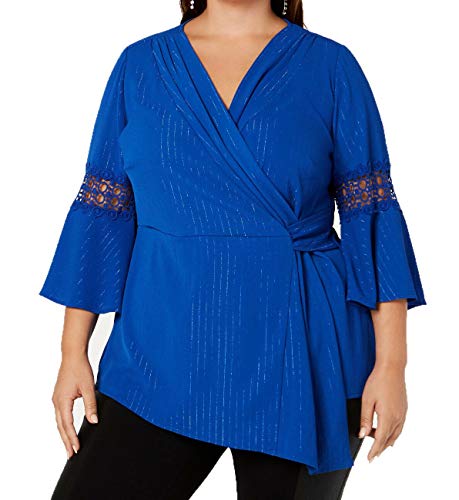 NY Collection Plus Size Faux Wrap V Neck Top