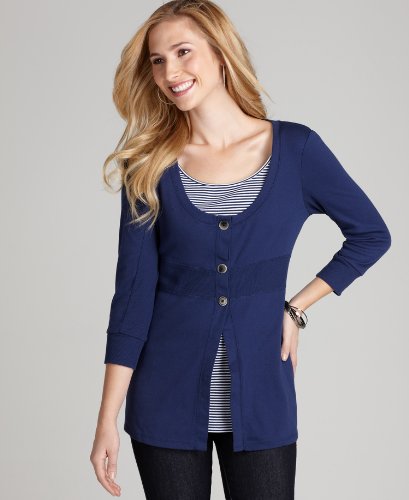 JM Collection Faux Wrap Cowl Neck Sweater