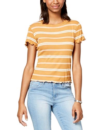 Hippie Rose Juniors Striped Lettuce Edge T-Shirt