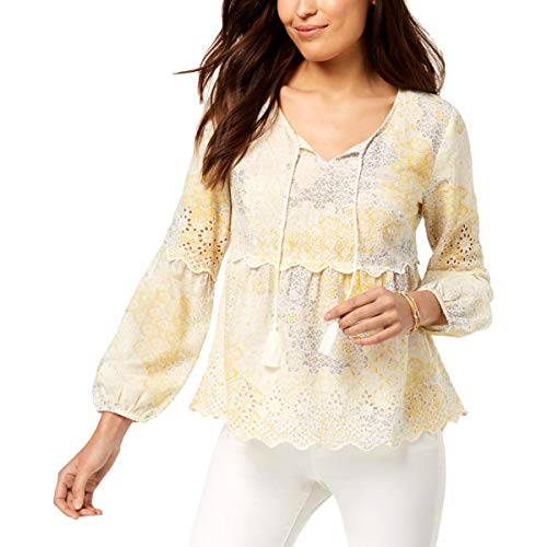 Eyelet Bell-Sleeve Top