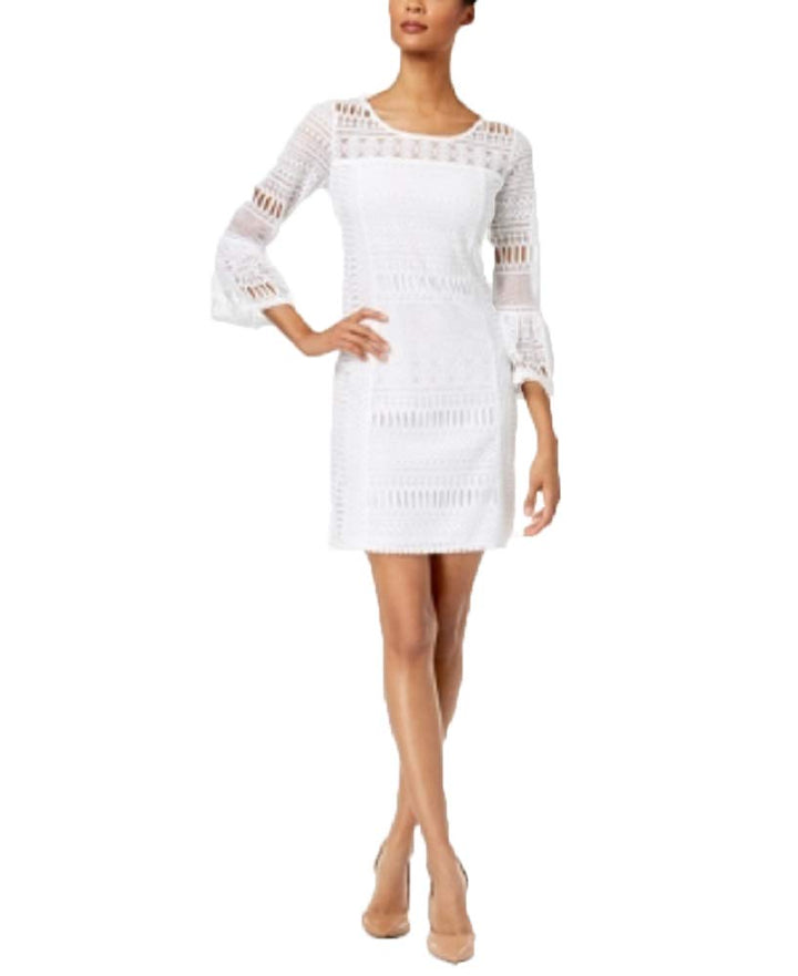 Alfani Trumpet Sleeve Crochet Dress