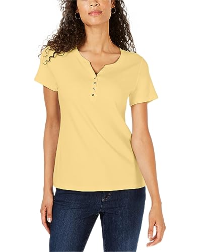 Karen Scott Petite Cotton Henley Top